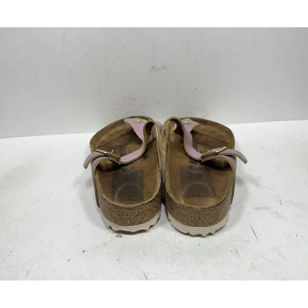Birkenstock Gizeh Sandal Washed Pink Metallic Thong Women's Size 9 / 40